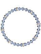 Sparkling Crystal Strass Bracelet Women, Diameter 5,5cm, Light Sapphire White Bronze