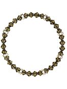 Sparkling Crystal Strass Bracelet Women, Diameter 5,5cm, Black Diamond White Bronze