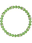 Sparkling Crystal Strass Bracelet Women, Diameter 5,5cm, Peridot White Bronze