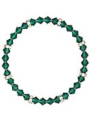 Sparkling Crystal Strass Bracelet Women, Diameter 5,5cm, Emerald White Bronze