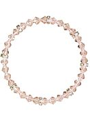 Sparkling Crystal Strass Bracelet Women, Diameter 5,5cm, Light Rose White Bronze