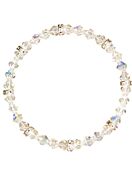 Glass bead bracelet for children, diameter 4,0 cm Crystal AB White Bronze